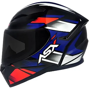 CAPACETE ASX CITY BRILHO PRETO/VERMELHO/AZUL
