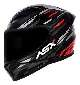CAPACETE ASX CITY ARROW BRILHO PRETO/GRAFITE/VERMELHO