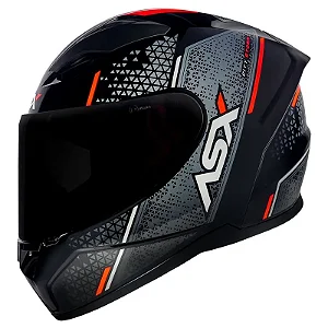 CAPACETE ASX STORM BRILHO PRETO/CINZA/VERMELHO