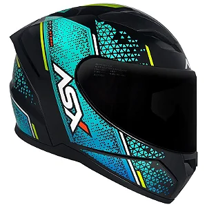 CAPACETE ASX CITY STORM BRILHO PRETO/TIFFANY/AMARELO