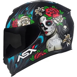 CAPACETE ASX EAGLE CATRINA FOSCO PRETO/AZUL/VERMELHO