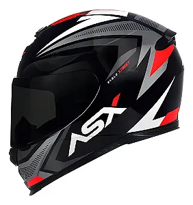 CAPACETE ASX STREET BRILHO PRETO/GRAFITE/BRANCO