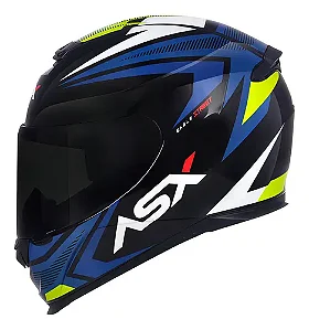 CAPACETE ASX EAGLE STREET BRILHO PRETO/AZUL/AMARELO