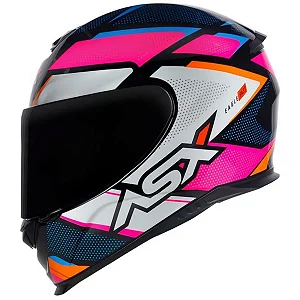 CAPACETE ASX EAGLE FAST BRILHO PRETO/ROSA/BRANCO