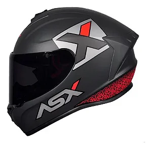 CAPACETE ASX DRAKEN COUGAR FOSCO CINZA/PRETO/VERMELHO