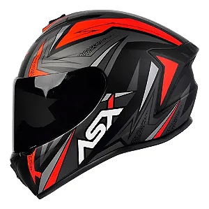CAPACETE ASX DRAKEN VECTOR FOSCO PRETO/CINZA/VERMELHO