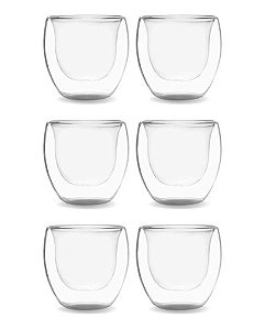 Copos De Vidro Borasilicato Duplo 80ml Nespresso 06 Unidades