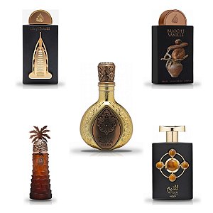 Kit Perfume Árabe Lattafa Pride 5x20ml Masa, Art of Arabia III, Brioche Vanille e mais