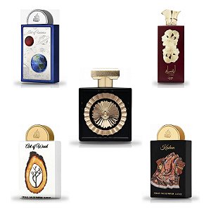Kit Perfume Árabe Lattafa Pride 5x20ml Nebras, Art of Universe, Ansaam Gold e mais