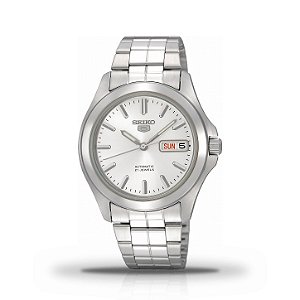 Relógio Masculino Seiko 5 Automático Mostrador Prateado SNKK87K1