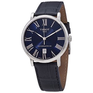 Relógio Masculino Tissot Carson Premium Powermatic 80 Mostrador Azul