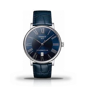 Relógio Masculino Tissot Carson Premium Powermatic 80 Automático Mostrador Azul T122.407.16.043.00