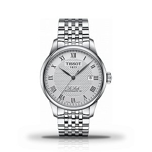 Relógio Masculino Tissot Le Locle Powermatic 80 Automático Mostrador Prateado T006.407.11.033.00