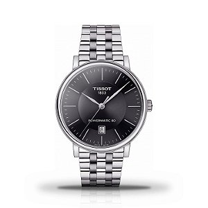 Relógio Masculino Tissot Carson Premium Powermatic 80 Automático Mostrador Preto T122.407.11.051.00
