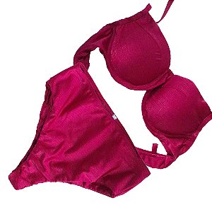 Biquini com Calcinha Hot Pants Cor Lisa