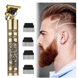 Máquina de Aparar Cabelo e Barba Profissional T9 - Designer Elétrico Masculino