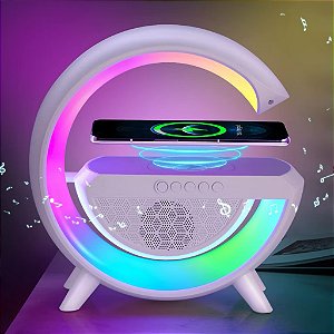 ￼Caixa de Som G-Speaker Luminária Bluetooth Inteligente Carregador Sem Fio Led Luz Rgb Caxinha