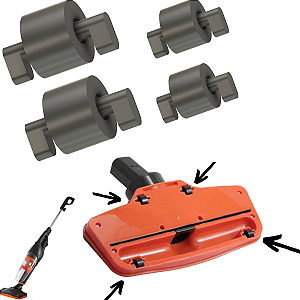 Kit Rodas e Eixos Aspirador Philco Ciclone PAS06 1000 1250w