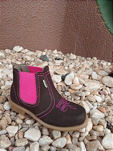 BOTINA INFANTIL NOBUCK CAFÉ / ROSA F1000