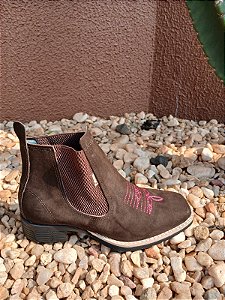 REF 429 BOTINA FEMININA NOBUCK CAFÉ SOLADO COLIBRI PALMA
