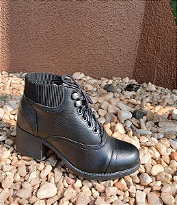 REF 406 COTURNO FEMININO FLOATER PRETO SOLADO VENUS PALMA
