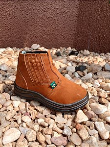 REF 515 BOTINA INFANTIL NOBUCK FERRUGEM SOLADO FLEX FORT KIDS PALMA
