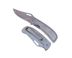 CANIVETE DE BOLSO INOX COM TRAVA MONOBLOCO