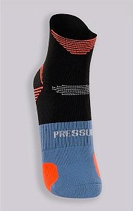 MEIA MASCULINA CANO BAIXO PRETO/LARANJA LUPO