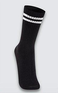 MEIA MASCULINA CANO MÉDIO PRETO/BRANCO LUPO