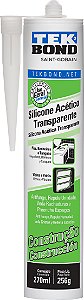 SILICONE | ACETICO | 256G | TRANSPARENTE | TEK BOND