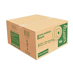 Caixa Papel Higienico Rolão Folha Simples Natureza | 10Cm X 300M  8 Rolos | IPEL