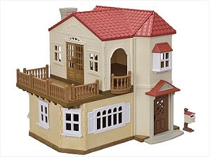 Casa Telhado Vermelho com Luzes e Sótão Secreto - Sylvanian Families - 5708