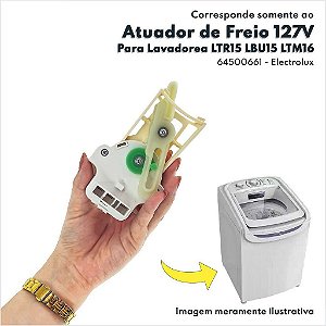 Atuador De Freio 127V Para Lavadora De Roupas Electrolux LBU15 LTR15 Original 64500661 A23674501