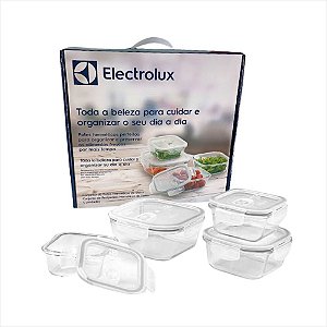 Conjunto Com 4 Potes De Vidro Herméticos Electrolux Original -  80000708