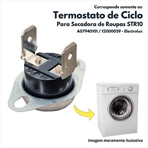 Termostato de Ciclo 127V para Secadora de Roupas Str10 Electrolux Original A07940101 12000059
