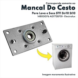 Mancal do Cesto com Rolamento para Secadora de Roupas St11 Str10 Electrolux Original 14800076 A07728701