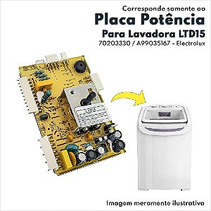Placa De Potência Para Lavadora De Roupas Top Load 15kg LTD15 Electrolux Original 70203330 A99035167 A30556901