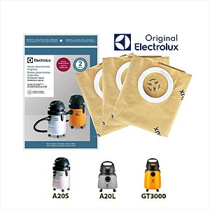 Kit 3 Sacos Para Aspirador de Pó Electrolux A20 A20L A20S GT3000 Electrolux Original CSE19 DT30AEBR004 A09658701 A2081