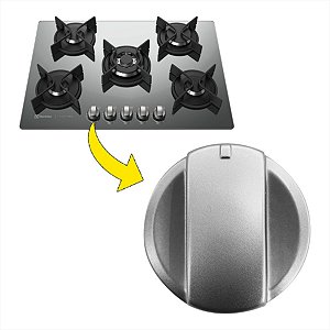 Botão Prata Para Fogão e Cooktop Electrolux Original GT60X GT75X GC75P GF75X 305575900 A07974501