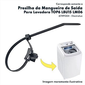 Presilha da Mangueira de Drenagem para Lavadoras TOP6 LBU15 LBU16 LQ75 EW14 LM06 TOP6F LM06A TOP6S LF75 Electrolux Original 67491324