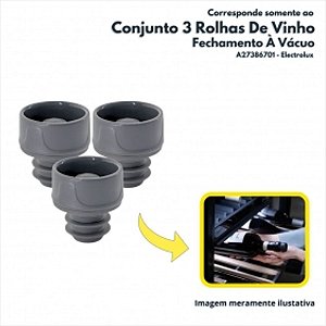 Conjunto 3 Rolhas Seladoras de Vinho para Fechamento a Vácuo Electrolux Original A27386701
