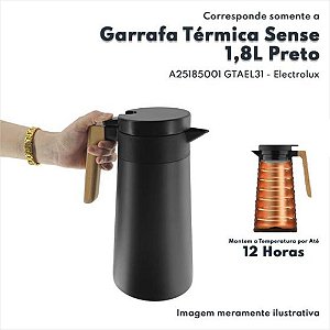 Garrafa Térmica Sense 1,8L Preto 12 Horas Electrolux Original A25185001 GTAEL31