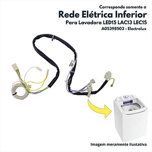 Rede Eletrica Inferior Para Lavadora LED15 LAC13 LEC15 Electrolux Original A05398503