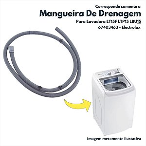 Mangueira De Drenagem 2,45 Metros Para Lavadora LT15F LTP15 LBU15 Electrolux Original 67403463