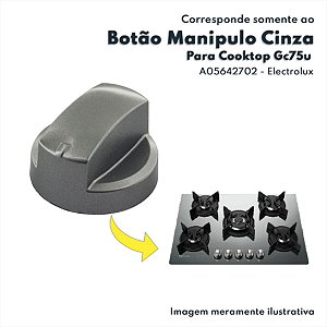 Botão Manipulo Cinza Para Cooktop Gc75u Electrolux Original A05642702