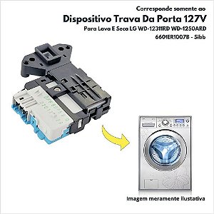 Dispositivo Trava da Porta 127V para Lava e Seca LG WD-12311RD WD-1250ARD (Sibb 6601ER1007B)
