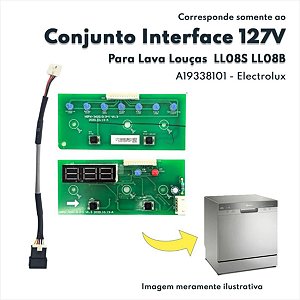 Placa Interface 127V Com Cabo Menor Para Lava Louças LL08S LL08B Electrolux Original A19338101