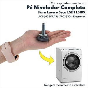 Pé Nivelador Completo Lavadora Lava e Seca LSI09 LSI11 Electrolux Original A08663201 3617703830