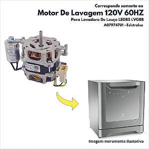 Motor De Lavagem 120V 60HZ Para Lavadora De Louça LE08S LV08B Electrolux Original A07974701