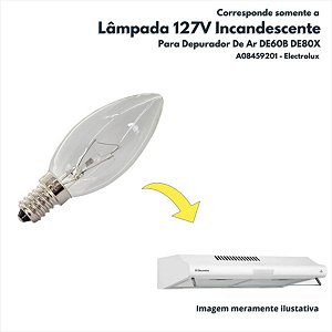 Lampada 127V Para Depurador De Ar DE60B DE80X Electrolux Original A08459201